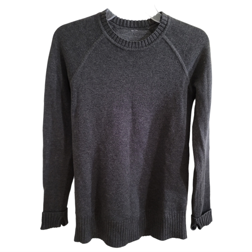 Lululemon Still in Lotus Sweater Heathered Black Heathered Titanium 4